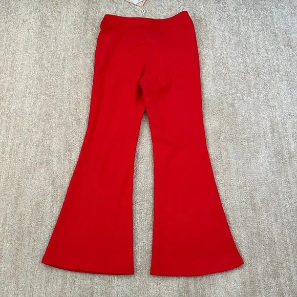 NWT Tiger Mist Rocas Zip Up Crop Flare Pants M Red - Picture 4 of 12